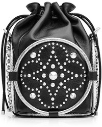 Alexander McQueen Embellished Leather Drawstring Bag
