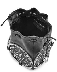 Alexander McQueen Embellished Leather Drawstring Bag