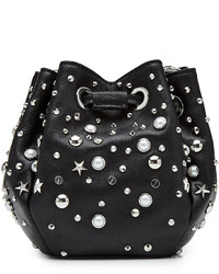 Karl Lagerfeld Embellished Leather Drawstring Bag