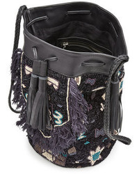 Antik Batik Embellished Shoulder Bag With Leather