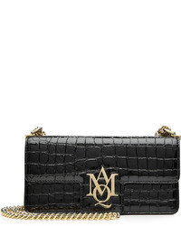 Alexander McQueen Insignia Embellished Patent Leather Shoulder Bag