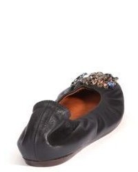 Lanvin Embellished Leather Ballet Flats