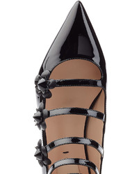 Fendi Embellished Patent Leather Ballerinas