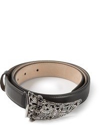 Black Embellished Leather Belt