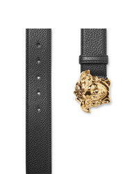 Versace 4cm Black Full Grain Leather Belt