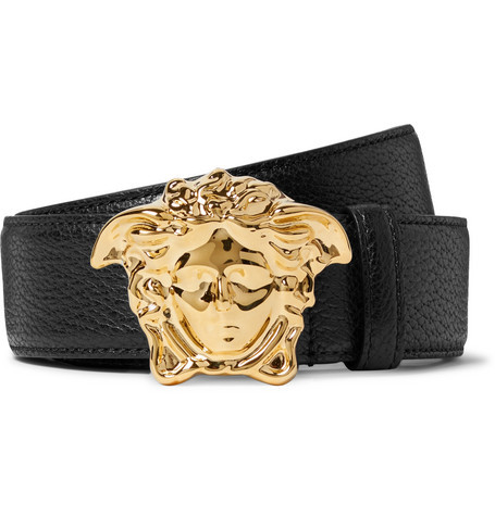 Leather belt Versace Black size 85 cm in Leather - 30513400