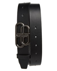 Balenciaga Bb Logo Leather Belt In Black At Nordstrom