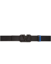 Valentino Garavani Black And Blue Lacquered Vlogo Belt