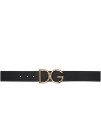 Dolce and Gabbana Black And Gold Dg Logo Belt