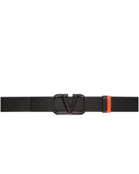 Valentino Garavani Black And Orange Lacquered Vlogo Belt