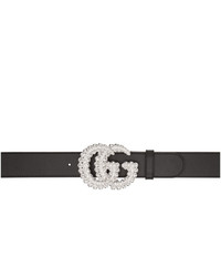 Gucci Black Crystal Gg Belt