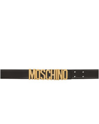 Moschino Black Gold Logo Belt