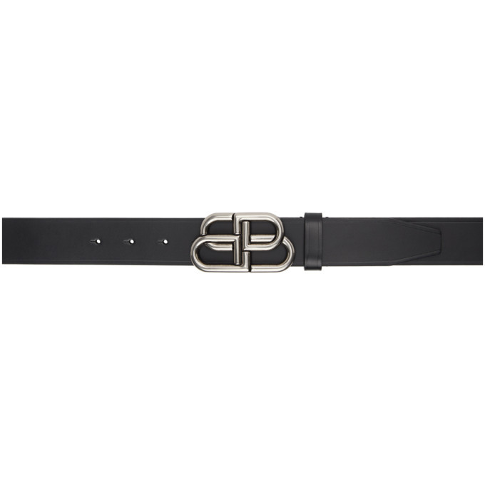 Balenciaga Black Large Bb Belt, $420 | SSENSE | Lookastic
