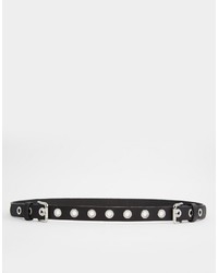 Asos Collection Leather Eyelet Double Buckle Waist And Hip Belt