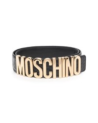 Moschino Crocodile Effect Leather Belt