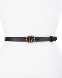 Gucci Crystal Embellished Double G Belt