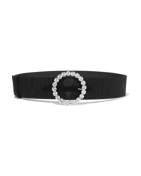 ATTICO Crystal Embellished Moire And Leather Belt