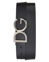 Dolce & Gabbana Dg Logo Leather Belt In Neropalladio At Nordstrom