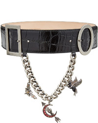 Alexander McQueen Embossed Leather Belt With Charms