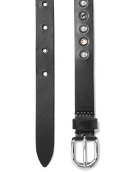 Isabel Marant Kerria Embellished Leather Belt Black