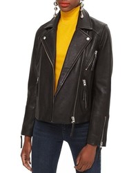 Topshop Dolly Leather Biker Jacket
