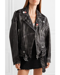 Amiri Oversized Printed Embellished Leather Jacket
