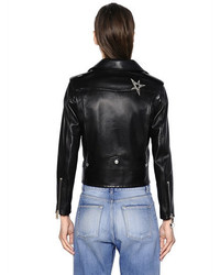 Saint Laurent Embellished Nappa Leather Biker Jacket