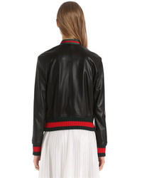 Gucci Embellished Nappa Leather Bomber Jacket