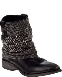 Black Embellished Leather Boots