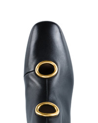 Valentino Black Leather Eyelet 55 Boots