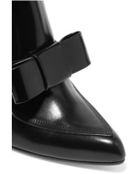 Marni Bow Embellished Leather Boots Black