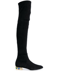 Casadei Embellished Heel Tall Boots