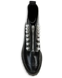 3.1 Phillip Lim Hayett Pearl Embellished Leather Combat Boots