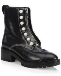 3.1 Phillip Lim Hayett Pearl Embellished Leather Combat Boots