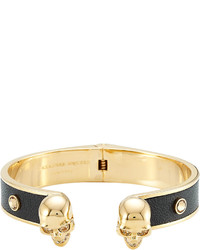 Alexander McQueen Embellished Leather Cuff Bracelet