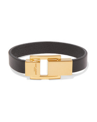 Saint Laurent Leather And Gold Tone Bracelet