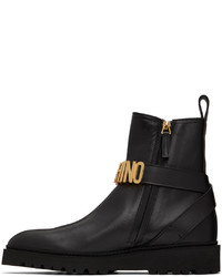 Moschino Black Leather Boots