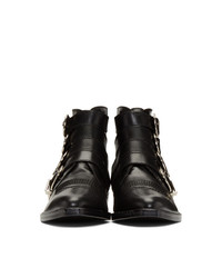 Toga Virilis Black Leather Silver Boots