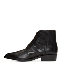 Toga Virilis Black Leather Silver Boots