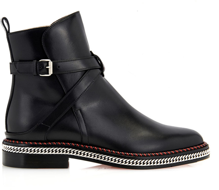 Christian Louboutin Chain Leather Chelsea Boots, $1,537 ...