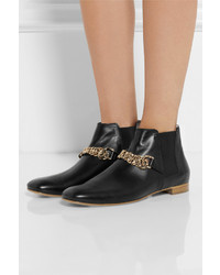 Tod's Chain Trimmed Leather Chelsea Boots