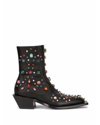 Dolce & Gabbana Crystal Embellished Ankle Boots