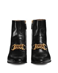 Gucci Leather Horsebit Chain Boots
