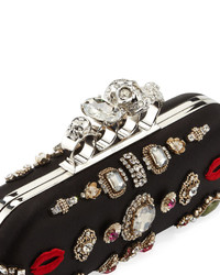 Alexander McQueen Antique Ring Knuckle Box Clutch Bag Blackmulti