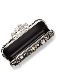 Alexander McQueen Embellished Knuckle Box Clutch