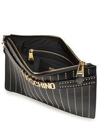 Moschino Embellished Leather Clutch