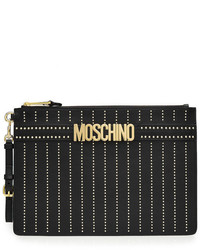 Moschino Embellished Leather Clutch
