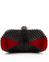 Christian Louboutin Grandotto Spike Embellished Leather Clutch