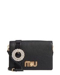 Miu Miu Madras Crystal Embellished Leather Genuine Snakeskin Clutch