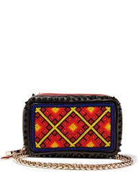Christian Louboutin Piloutin Embellished Leather Clutch Black